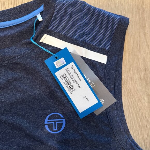Sergio Tacchini Attivo Damarindo Tank- Maritime Blue Size Small - Picture 7 of 8